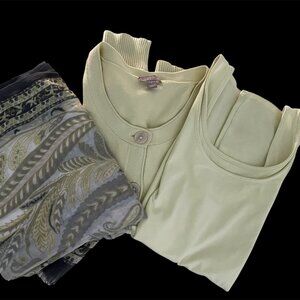 J Jill Cardigan, Matching Cami, Scarf